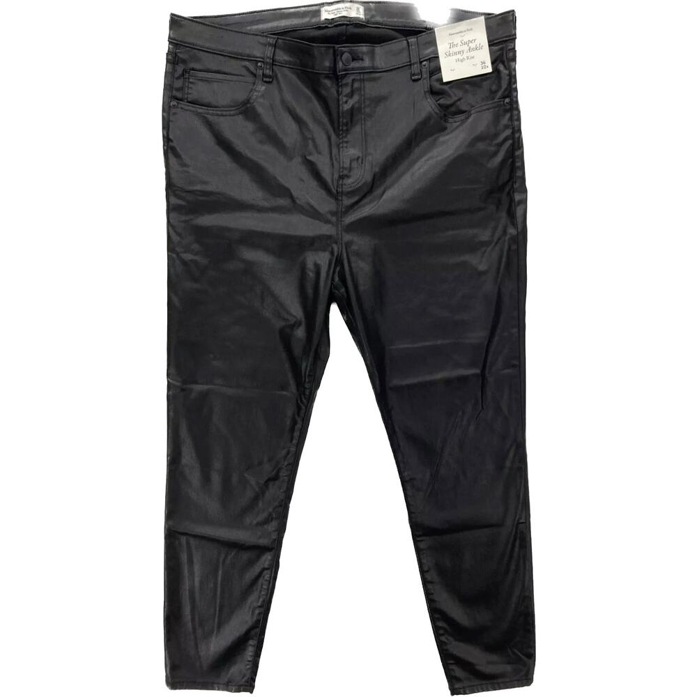 Abercrombie & Fitch Womens NEW Pants Sz. 22  Skinny Ankle High Rise Faux Leather